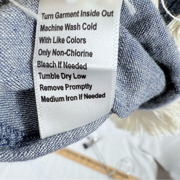 Shyanne‎ Denim Dress With Embroidery Details And Fringe Trim Size XL - Picture 8 of 9